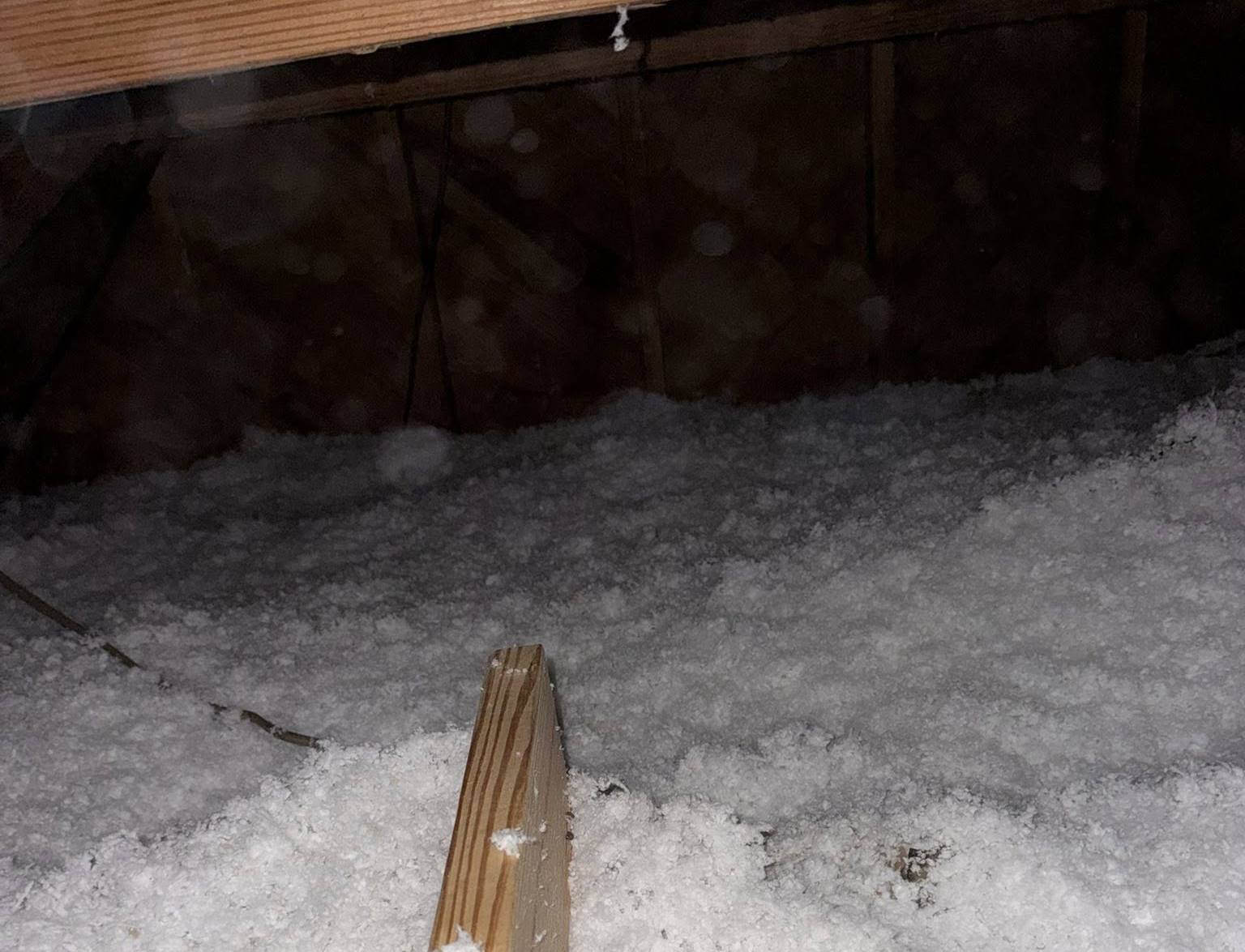 Fresh insulation blown in attic