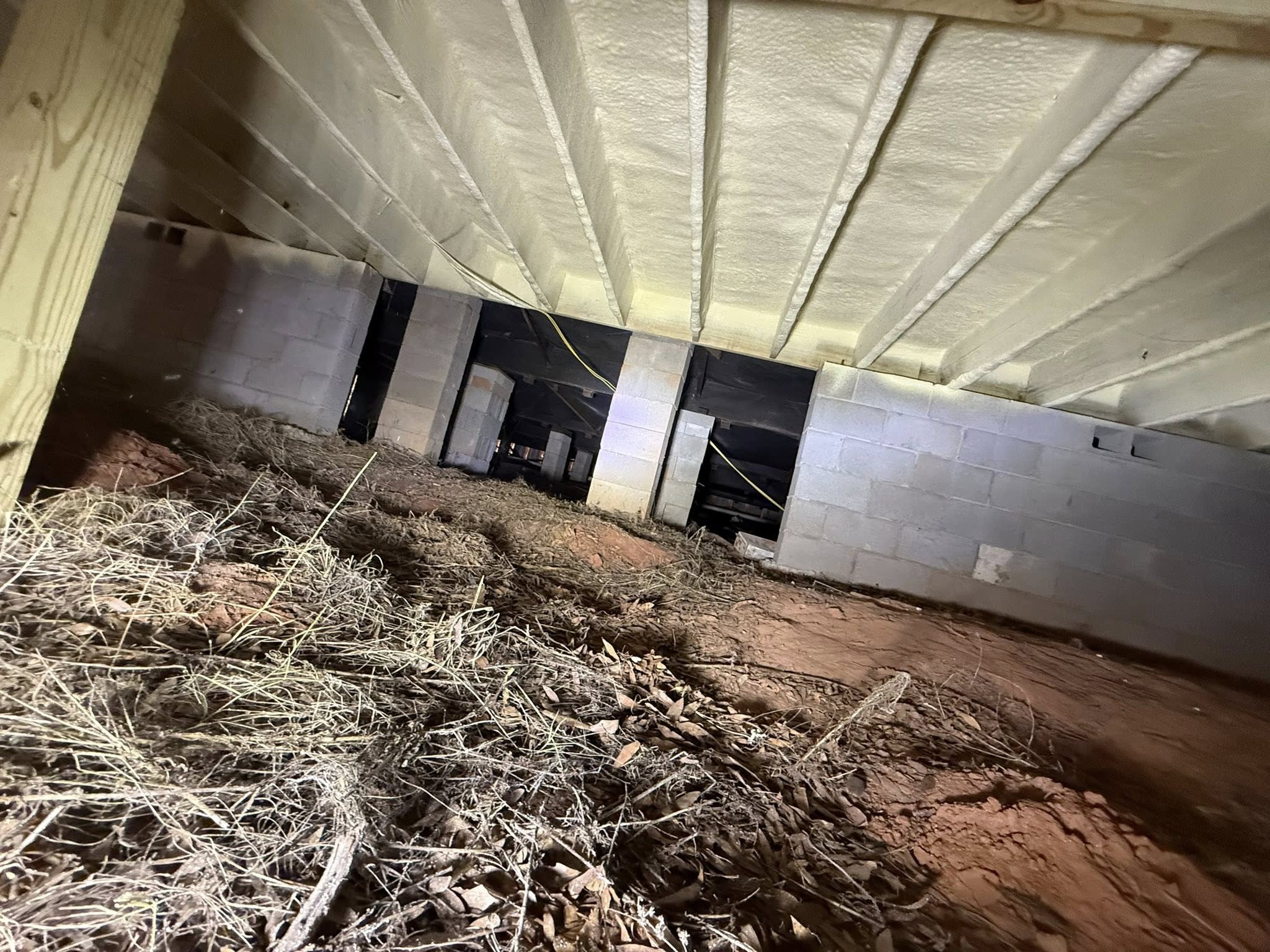 Crawlspace with new insulation
