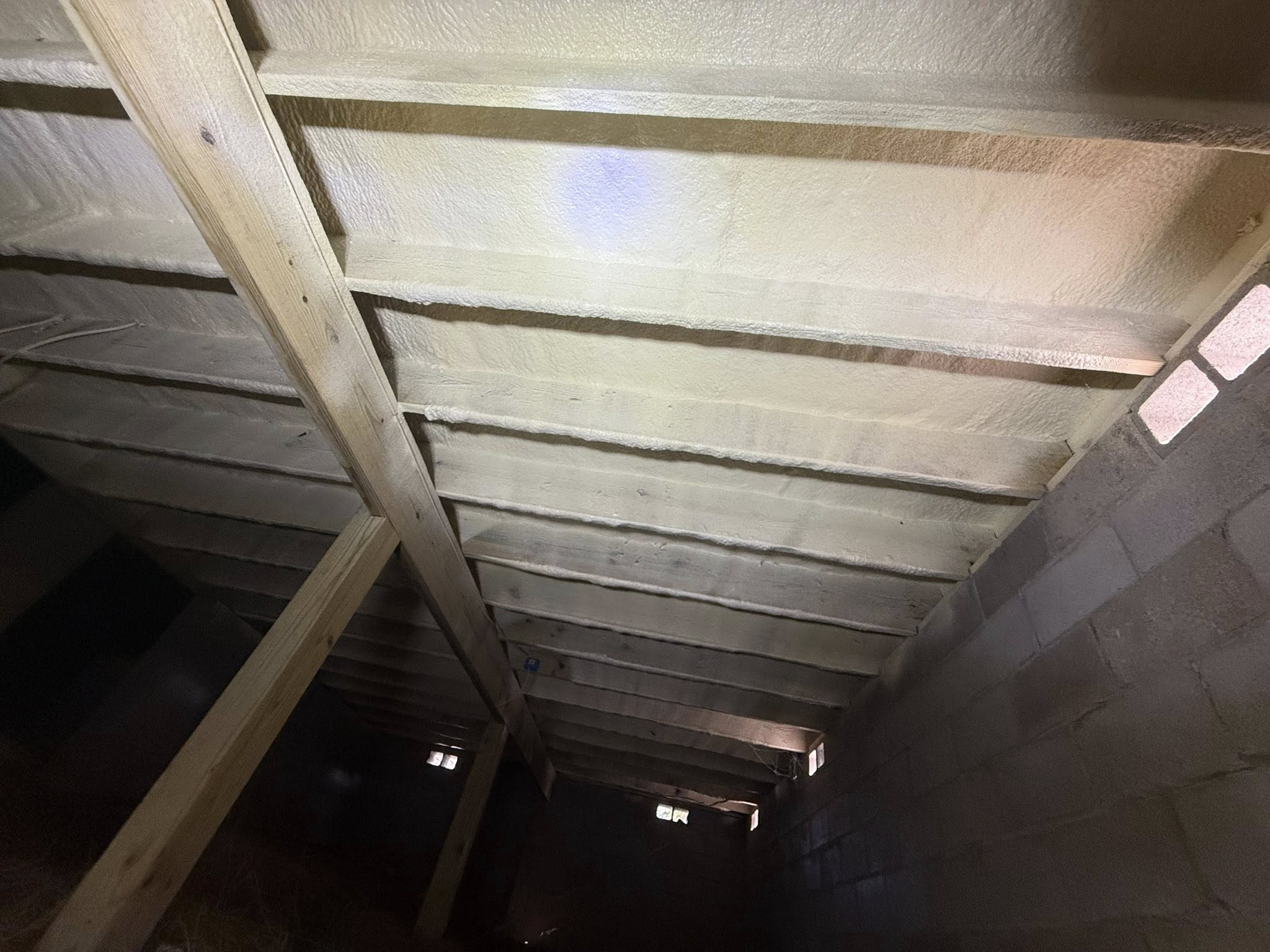 Crawlspace with new air sealing