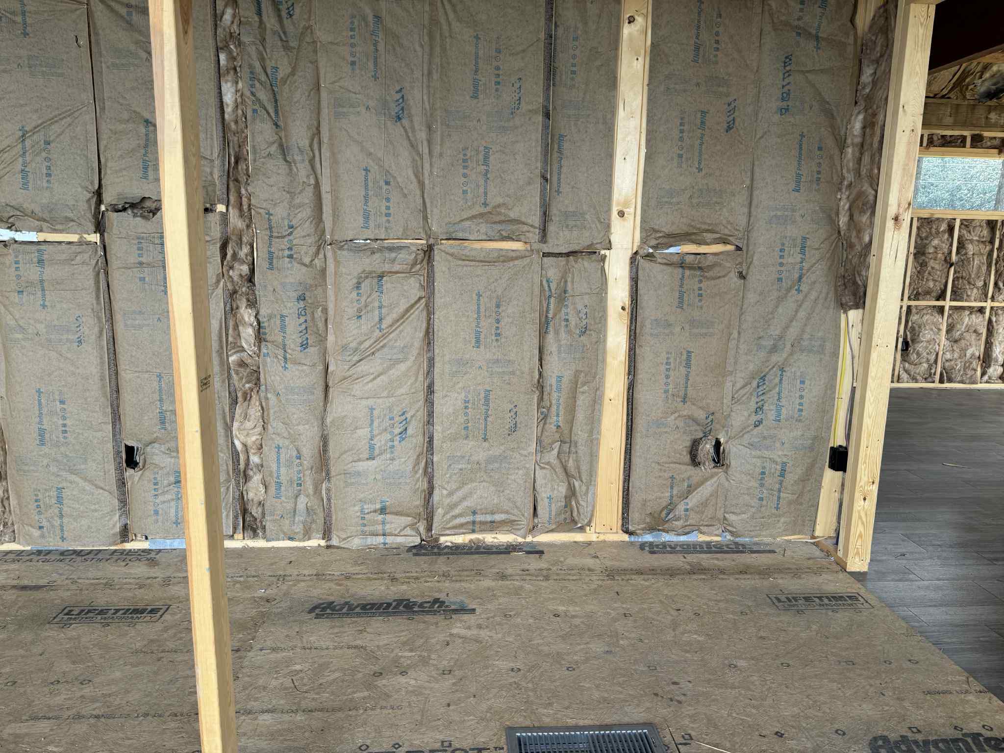 Fiberglass insulation in walls