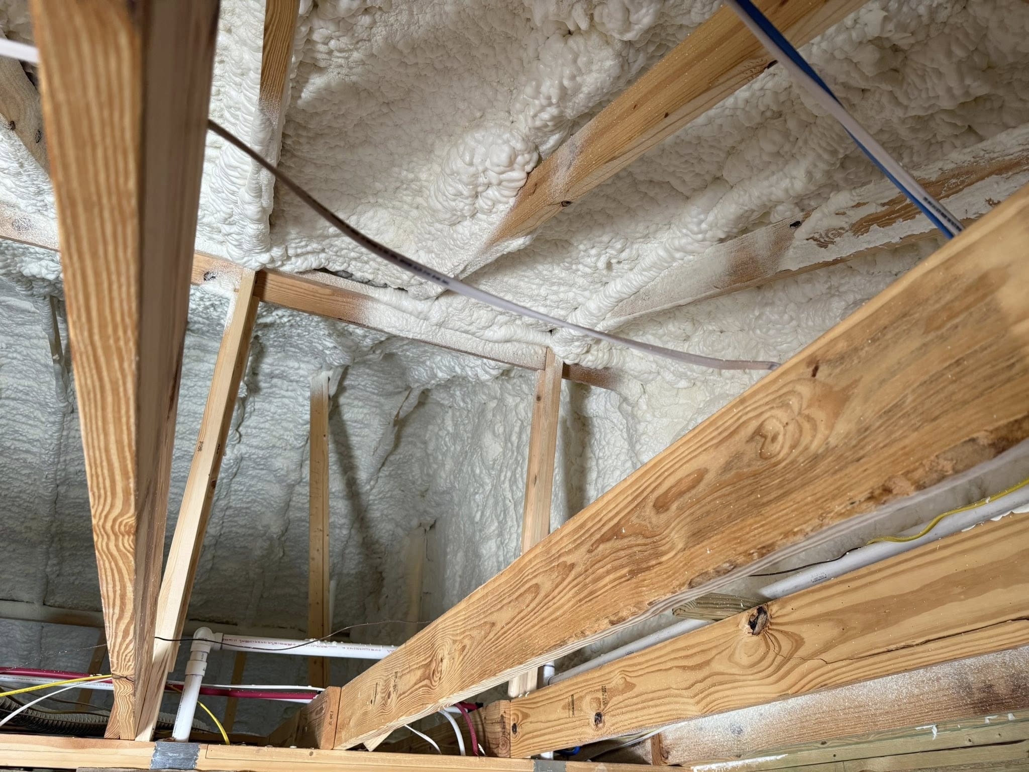 Spray foam insulation in attic