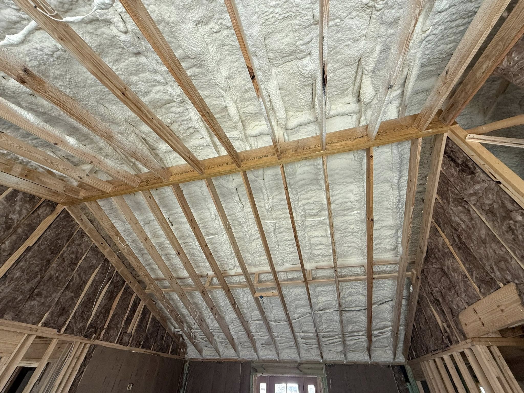 Spray foam insulation in roof